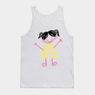 cute little girl doodle art illustration Tank Top